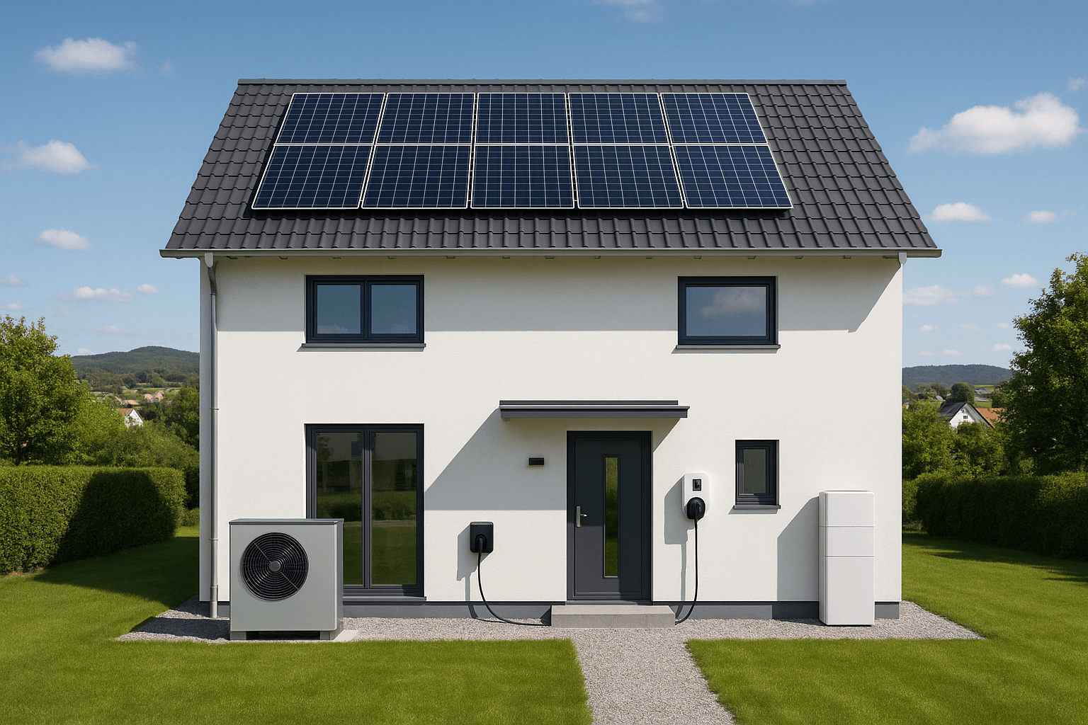 Haus mit PV und Stromspeicher